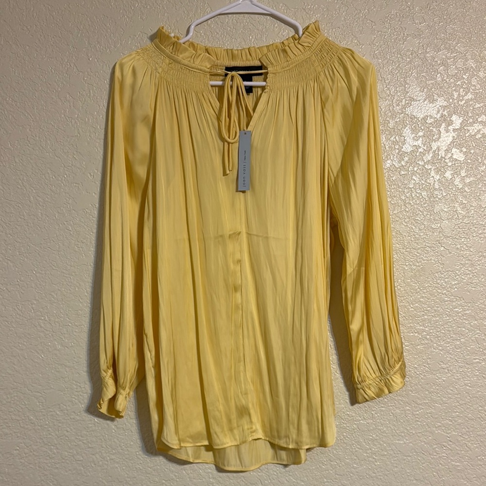 Joan Vass New York | Yellow Business Casual Blouse Top NWT